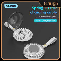 Elough Spring PD สายชาร์จเร็ว5A อุปกรณ์จัดระเบียบพกพาชนิด C To Type C สาย USB C สำหรับ Samsung Xiaomi Redmi OnePlus ที่ชาร์จแบตเตอรี่โทรศัพท์