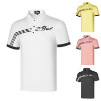 Titleist เสื้อกอล์ฟกลางแจ้งระบายอากาศได้ดีสำหรับผู้ชาย,เสื้อโค้ทกันความชื้นแห้งเร็วเสื้อเสื้อโปโลกางเกงเล่นกอล์ฟฤดูร้อน