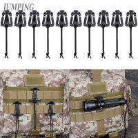 10pcs Tactical Gear Clip Molle Web Dominators With Elastic Strings For Backpack Webbing Straps Molle Attachments