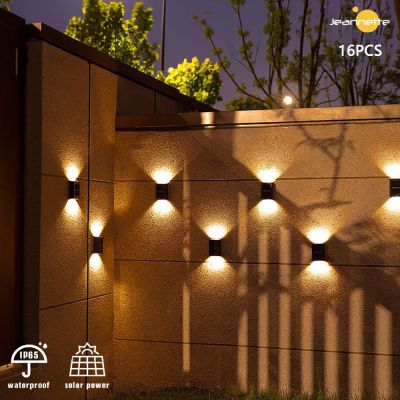□▫ Smart Solar Outdoor Waterproof Up and Down Luminous Solar Wall Lamp Solar Light for Garden Balcony Stairs Fence Sunlight Light