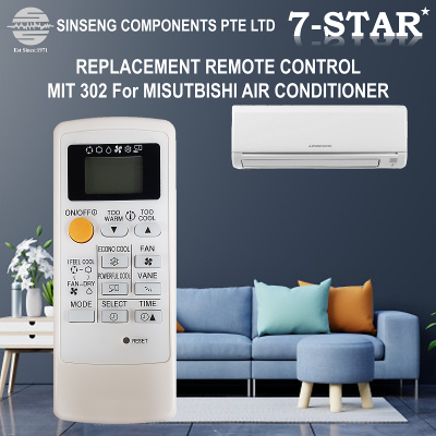 REPLACEMENT REMOTE CONTROL MIT302 For Mitsubishi Aircon Remote Control Plug &amp; Play For Model:MP04, MP04A, MP04B