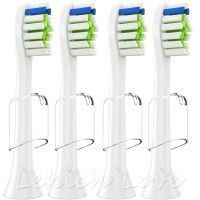 4Pcs Toothbrush Heads with Protective Covers for Philips Sonicare Brush Heads Fit for 2 Series 3 Series Gum Health DiamondClean