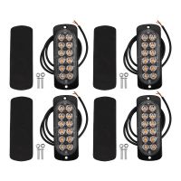 4 Pcs 12-Led Flash Flashing Recovery Strobe Car Emergency Signal Led Orange Grill Breakdown Light Fog Light Beacon