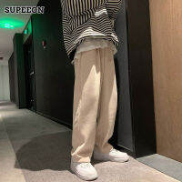 SUPEEON丨กางเกงขายาวผ้าลูกฟูกทรงหลวม American Casual Mop Slacks