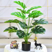 Artificial Monstera Plant Greenery Fake Turtle Leaf Plants Faux Monstera Plant For Home Weeding Party Decora Offcie Home Table Decora Garden Outdoor Indoor Decora