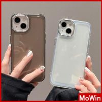 Mowin - เข้ากันได้สำหรับ เคสไอโฟน เคสไอโฟน11 เคส iphone 11 สำหรับเคส iPhone หรูหราชุบเลนส์แหวนปุ่มเคสใสเคสนิ่ม TPU กันกระแทกสีดำเข้ากันได้กับ iPhone 14 Pro Max 13 Pro max 12 Pro Max 11 xr xs max 7Plus