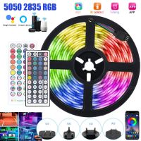 Rgb 5050 2835 Led Lighting Strip 12V Led Tape For Bedroom 5M 10M 15M Led Alexa Lights Controller Wifi Lamp With Bluetooth Sound Power Points  Switches