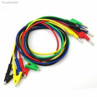 ▽◐ 4mm 1M Silicone Banana Plug to Crocodile Alligator Clip Test Probe Lead Wire 18AWG Cable Copper for electrical laboratory