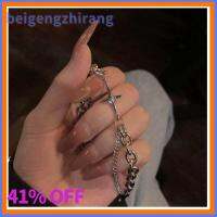 BEIGENGZHIRANG Y2K สร้อยข้อมือหัวใจกลวง สปาร์กลิง โลหะสำหรับตกแต่ง โซ่ดาวคริสตัล เครื่องประดับอัญมณีอัญมณี กำไลข้อมือลูกปัด สาวๆ