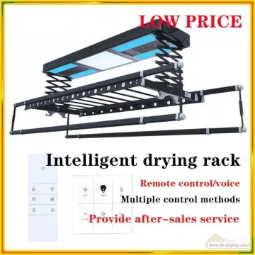 drying rack for clothes electric drying rack lifting intelligent remote  control automatic top retractable clothes rail machine