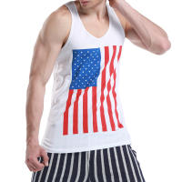 Seobean Mens Vest Manufacturer Mens Vest Cotton American Flag Printed Vest