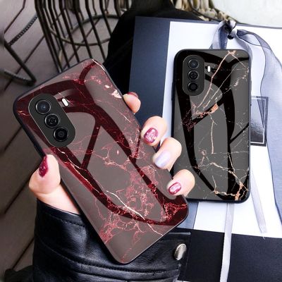 เคส Y71สำหรับ Huawei Nova กระจกเทมเปอร์ Y71 Huawei Nova เคสโทรศัพท์กรอบ TPU แบบนุ่มแข็งกันกระแทกการป้องกันฝาหลัง