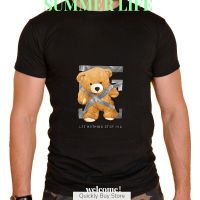 Let Nothing Stop You Teddy Bear Cool Letter Graphic T Shirt Creativity Unisex Streetwear Tops Summer Men Clothing Tshirt