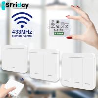 Isfriday รีเลย์ไฟควบคุมรีโมตไร้สาย433Mhz 86 Type แผงผนัง AC 85-240V ตัวรับสัญญาณ10A 1/2/3Gang สำหรับพัดลมโคมไฟ Led