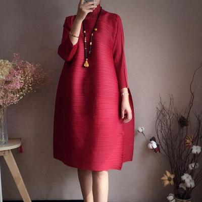Womens New Loose Oversized Pleated Dress
