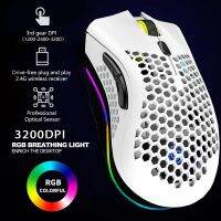 《Voice of The Times》เมาส์ไร้สาย2.4G RGB Light Honeycomb Gaming Mouse ชาร์จ USB คอมพิวเตอร์ตั้งโต๊ะคอมพิวเตอร์เมาส์แล็ปท็อป Gamer 2022น่ารัก