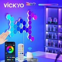 VICKYO New Hexagon Light Smart APP Control/Touch RGB Neon Ambient Lights LED Night Light For Game Room Bedroom Wall Decoration Night Lights