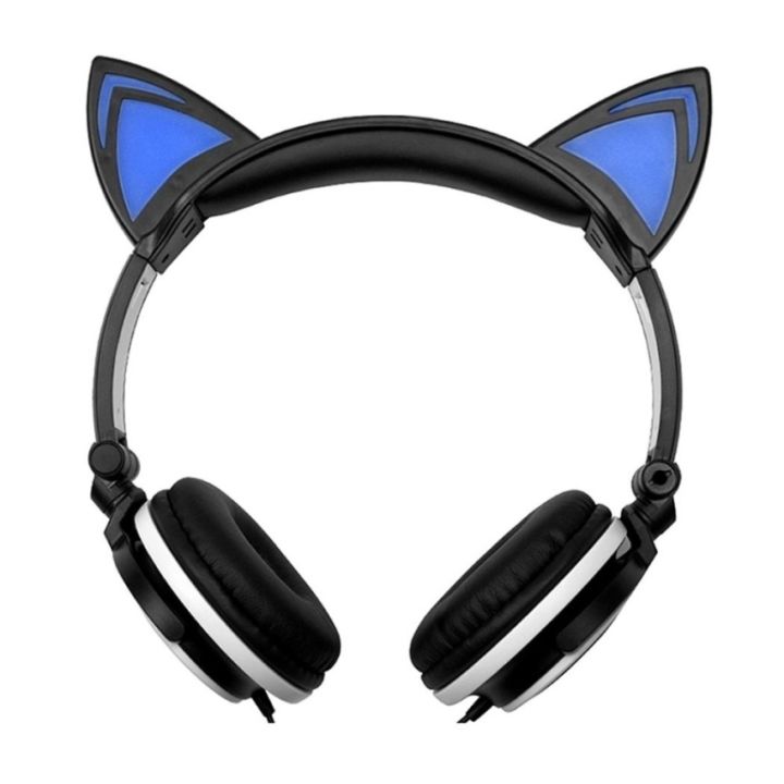 cat-ear-headphone-หูฟังสมาร์ทโฟน-หูฟังpc-หูฟังtablet-หูฟังเล่นเกมส์-หูฟังโทรศัพท์-มีไมค์ในตัวรูปทรงหูแมว-มีไฟled-กระพริบได้-มีให้เลือก-5-สี