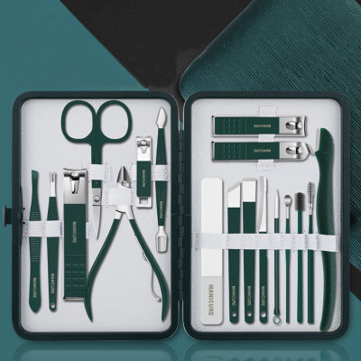 WE Portable Nail Clippers Cutter Tools Kits Stainless Steel Manicure Set With Travel Case For Man Woman