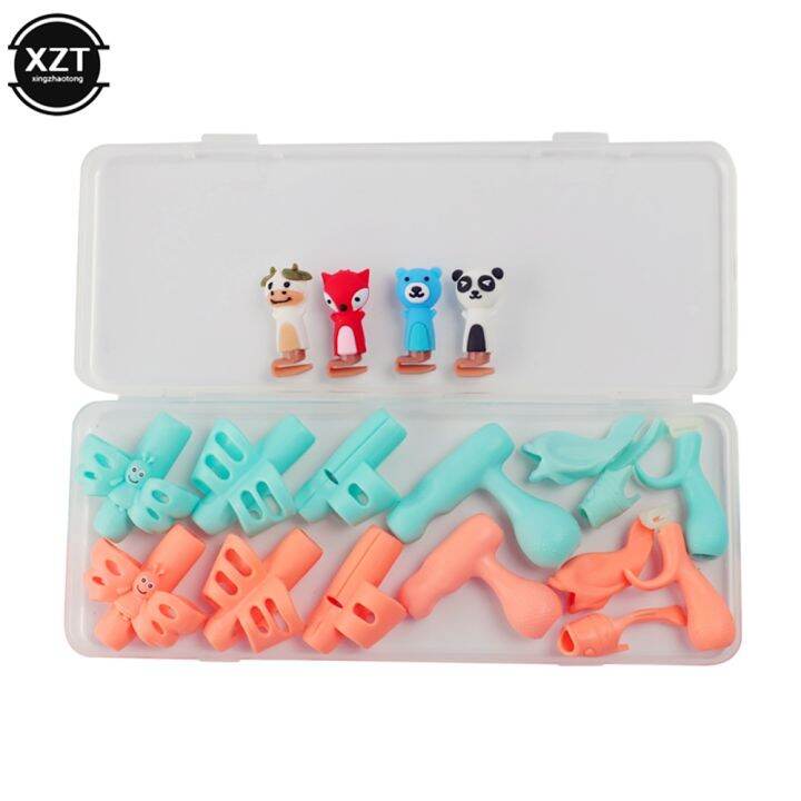 cw-18pcs-box-writing-grip-holder-kids-silicone-aid-posture-correction-student