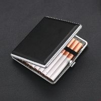 ●✑ 5pcs Metal Leather Cigarette Case Cover Man Women Smoking Cigarette Box For Hold 20 Sleeve Pocket Pack Storage Container