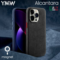 YMW ALCANTARA เคสแม่เหล็กสำหรับ iPhone 15 Pro Max 14 13เคสแม่เหล็กหนังหนังซูเปอร์คาร์สุดหรูแบบเดียวกัน