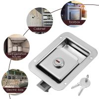 Paddle Slam Latch with Lock &amp; Key Travel Trailer Lock Stainless Steel RV Door Latch Heavy Duty Flush Mount Handle Latch