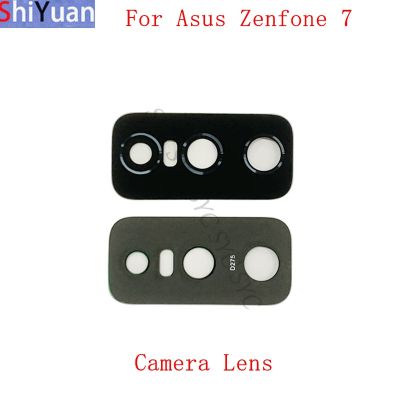 เลนส์แก้วกล้องด้านหลังสำหรับ Asus Zenfone 7 ZS670KS 7 Pro ZS671KS 8เลนส์กระจกกล้องถ่ายรูป ZS672KS พลิกเปลี่ยนอะไหล่ซ่อม