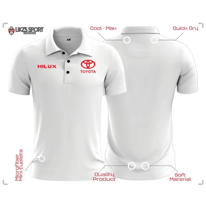 Toyota Hilux Travel Jersey DX1 | Baju Berkolar Hilux | Man Collar Polo ...