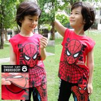Marvel Boy Spider-Man Tank Top - เสื้อกล้ามเด็ก สไปรเดอร์แมน ตกแต่งซาลาเปา ใส่ของได้จริง สินค้าลิขสิทธ์แท้100% characters studio
