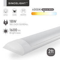 หลอดไฟ LED,ไฟ Batten 18W 2FT 60ซม. 180-240V (Neutra White 4000Kเลือกติดเพดานผนังสำหรับห้องครัวโรงรถการประชุมเชิงปฏิบัติการ