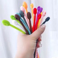 10/30pcs Reusable Silicone Cable Ties Heavy Duty Reusable Zip TiesAssorted Smart Ties Cord Wrap Organizer Rubber Twist Ties