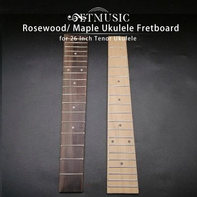 Fretboard ไม้โรสวู้ด/เมเปิ้ลกีตาร์คีย์บอร์ดอูคูเลเล่สำหรับอูคูเลเล่ทีนอร์26นิ้วมี4มม. จุด18 Fretboard ชิ้นส่วนของสหราชอาณาจักร