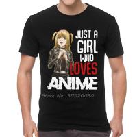 Male Death Note T-Shirt Novelty Just A Who Loves Anime Misa Amane Vaporwave Tshirt Short Sleeve T Shirt Cotton Tee Top Gift