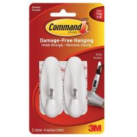 3M Command 17068ตะขอแกนเหล็กขนาดกลาง สีขาว