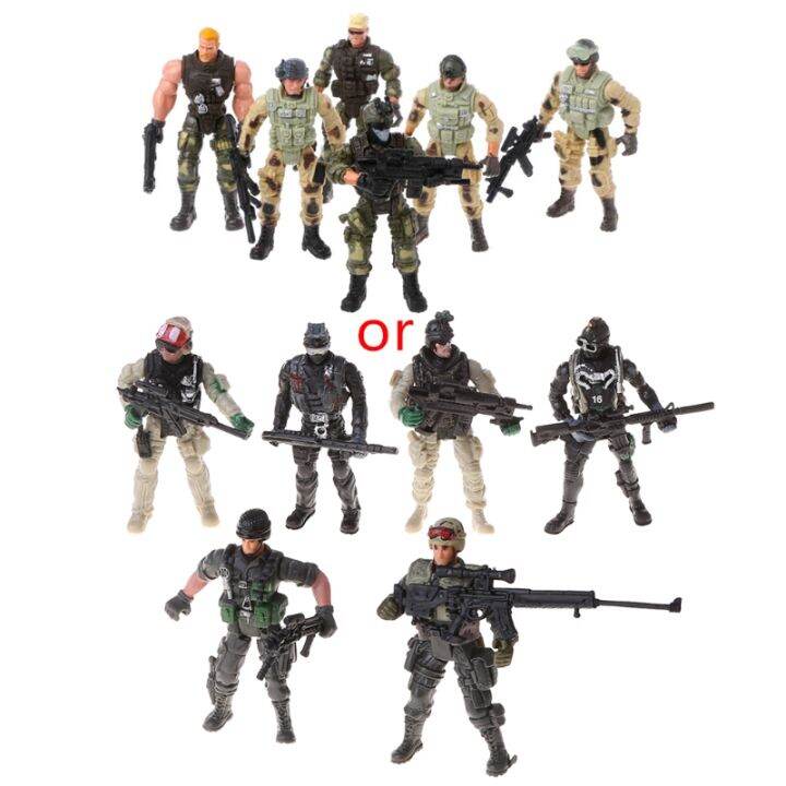 6Pcs/Set Action Figure Army Soldiers Toy with Weapon Military Figures ...