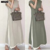 COD SDFGERTYTRRT [Stock]?MIGO - Ms. Womens Solid Color Loose Plus Size Dress