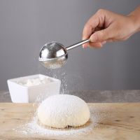 Stainless Steel Flour Sieve Infuser Strainer Sphere Mesh Filter Metal Seive Handle Semicircle Duster for Spices Strainer Colanders Food Strainers