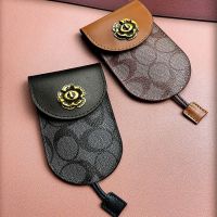 Uniqlo original New genuine leather vintage camellia multifunctional key case unisex car key case earphone charging cable storage bag