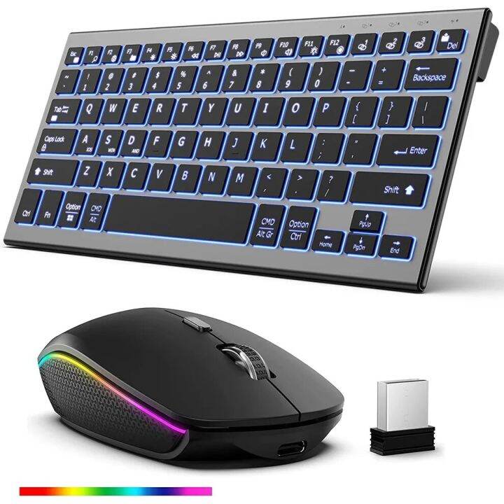 Bluetooth Keyboard And Mouse Backlit For Iphone Ipad Multidevice Mice
