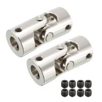 uxcell 2pcs Rotatable Universal Joint 6mm to 8mm 4mm to 10mm Bore Dia Steering Gear U Joint Coupler Shaft Coupling M3 M4 Thread