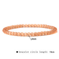 4 mm Natural Snowflake Jaspe Stone Bracelets Men Polished Beads Bangle Women New Simple Pulsera Jewelry Handmade Elastic Bracele