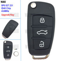 WALKLEE Upgraded Remote Key 8P0837231 fit for Audi A3 S3 8P0 837 231 434MHz with ID48 Chip HU66 Blade