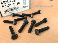 สกรูน็อตมิลดำ M6x25mm (ราคาต่อแพ็คจำนวน 30 ตัว) M6x25mm P1.0 AF10 น็อตเบอร์ #10 เกรอแข็ง 8.8 แข็งแรงได้มาตรฐาน