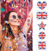 Queens Platinum Jubilee สติกเกอร์รอยสัก 60 ชิ้น Union Jack รอยสักชั่วคราวสำหรับงานปาร์ตี้สำหรับผู้ใหญ่เด็ก