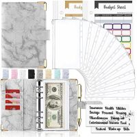 【Ready Stock】 ₪ C13 28Pcs Money Budget Planner Binder with Zipper Envelopes Cash Envelopes for Budgeting Money Organizer for A6 Cash Budget Binder