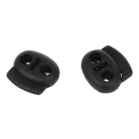 100 x black cord locks Bean Active 2 holes auto locks