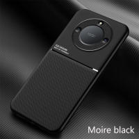 Honor X40 Case,RUILEAN Fashionable Moire Embedded Iron Plate Ring-free Bracket Phone Case (Compatible with Magnetic Car) for Honor X40