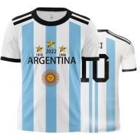 【CW】Argentina Flag 10 Number เสื้อยืด ดิจิตอลแฟชั่น3D พิมพ์แขนสั้นเสื้อยืด Unisex Casual กีฬาฤดูร้อน Tops