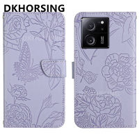 DKHORSING เคสหนังใหม่สำหรับ Xiaomi 13T / 13T Pro / 13 / 13 Pro/ 13 Lite/ Redmi 12 4G 5G เคสโทรศัพท์แบบดอกไม้ผีเสื้อกระเป๋าสตางค์แฟชั่นฝาพับ Redmi12 2023ซิลิโคน PU ฝาครอบกันกระแทก Xiaomi13T Pro